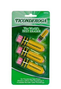 Ticonderoga® Pencil Shaped Eraser - 3 pk