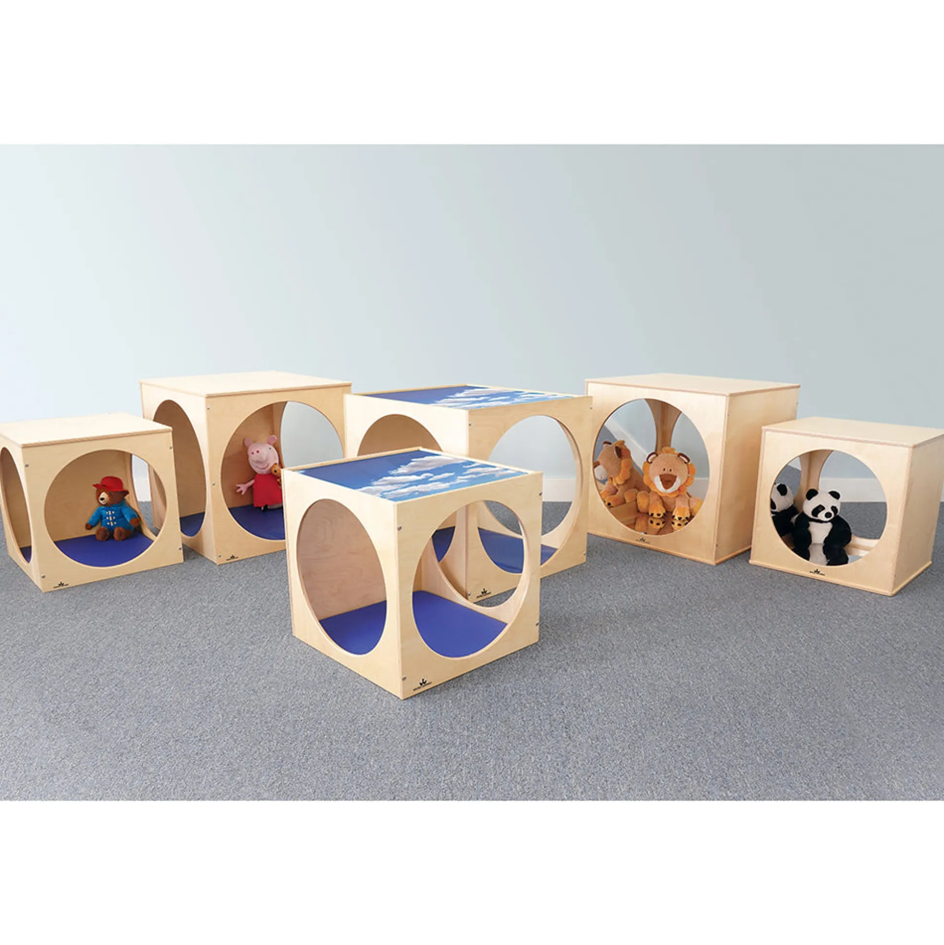 Toddler Acrylic Sky Top Play Cube | Quiet Play & Rest Cube with Shatterproof Acrylic Panel and Floor Mat