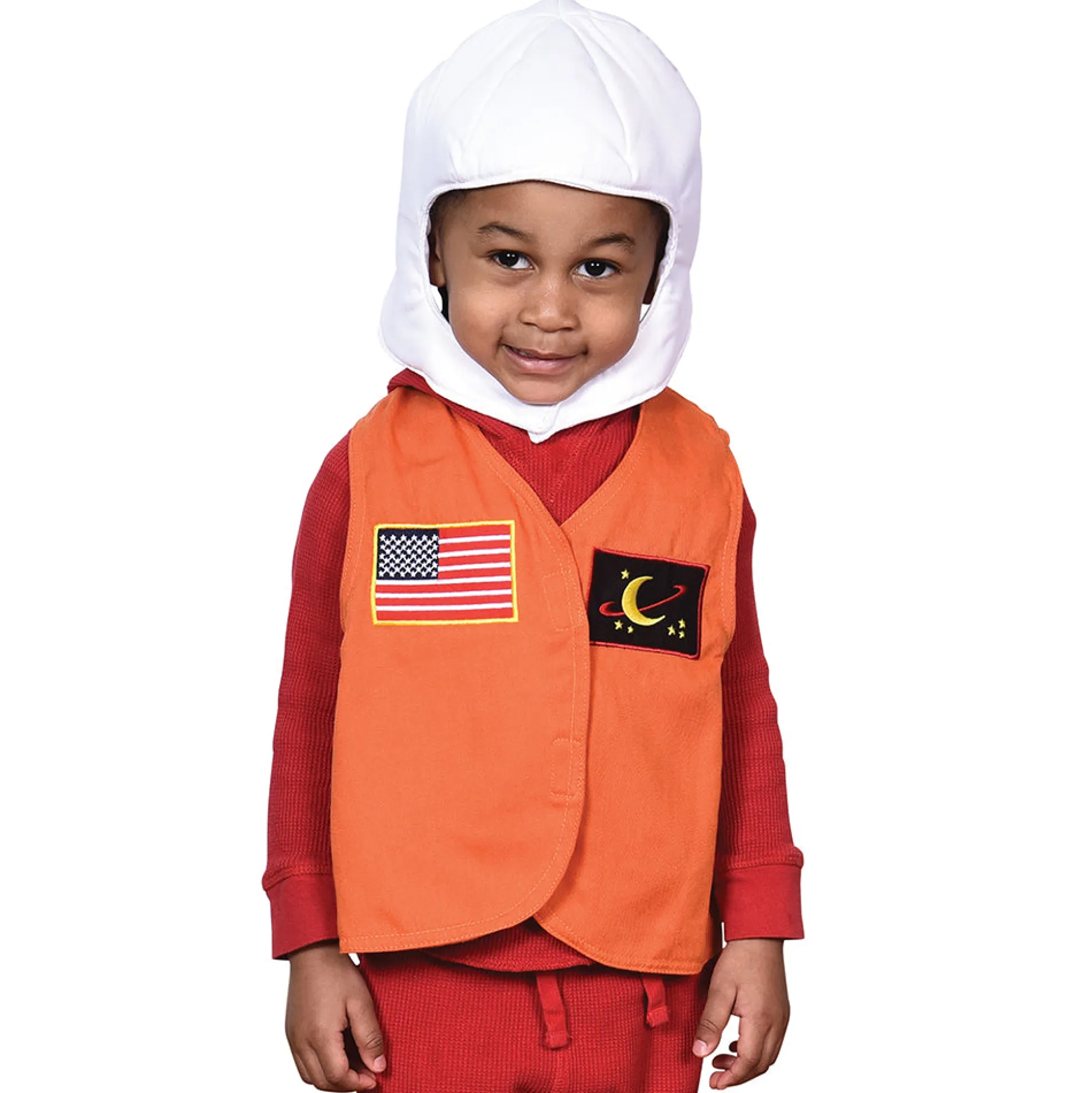 Toddler Astronaut Role-Play Vest & Helmet | Easy Slip-On with Hook & Loop Closures
