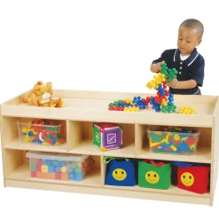 Toddler Baltic Birch Double-Sided Activity & Storage Unit with Low Play Surface