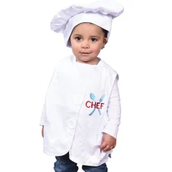 Toddler Chef Role-Play Vest & Hat | Easy Slip-On with Hook & Loop Closures