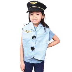 Toddler Dress-Up Vests & Hats Collection: Role-Play Set of 5 | Astronaut, Chef, Farmer, Nature Explorer & Pilot