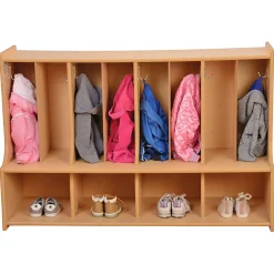 Toddler Locker Unit with Cubbies, Seat & Coat Hooks