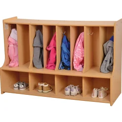 Toddler Locker Unit with Cubbies, Seat & Coat Hooks