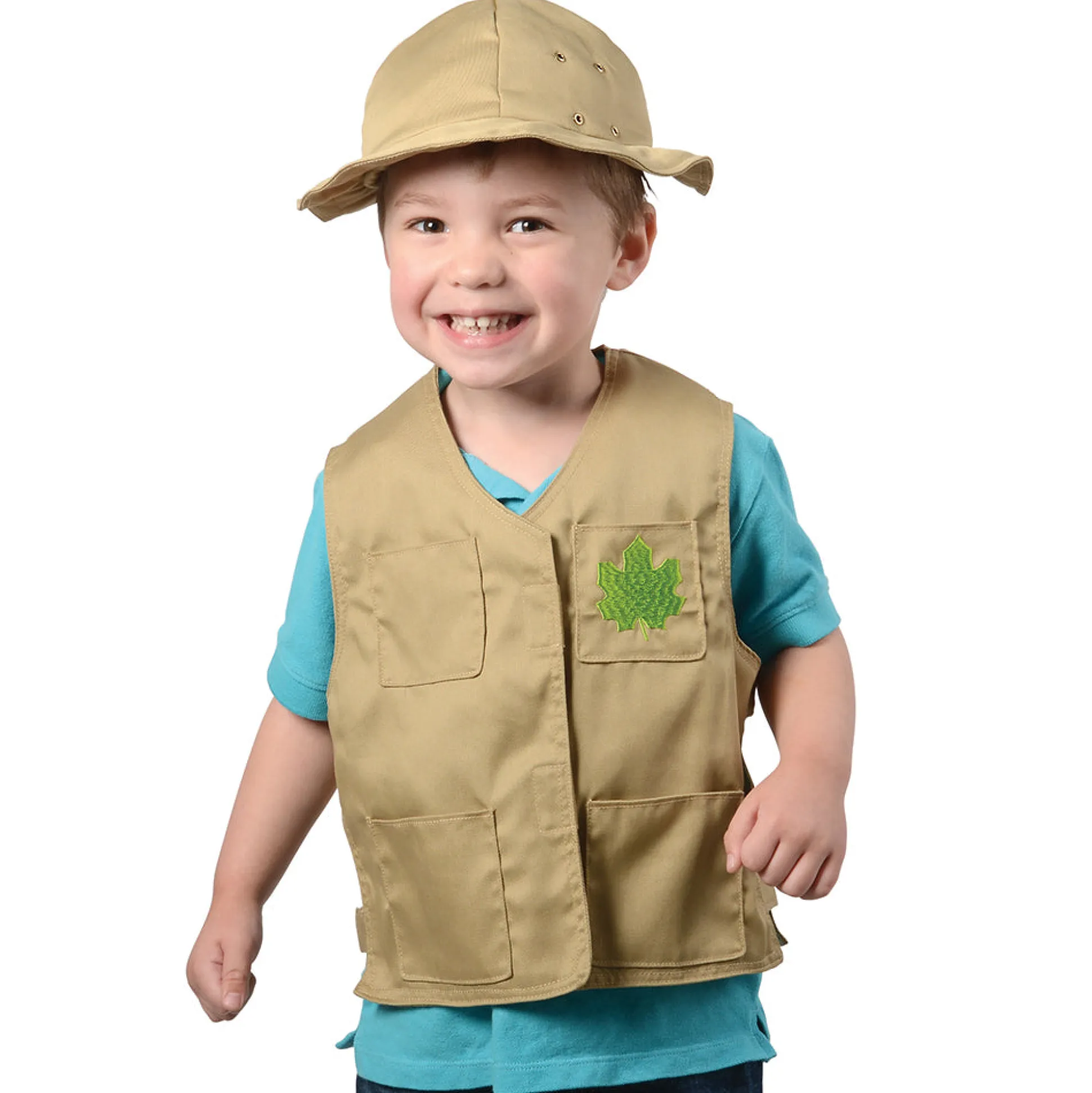 Toddler Nature Explorer Role-Play Vest & Hat | Easy Slip-On with Hook & Loop Closures