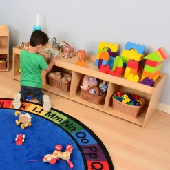 Toddler-Sized Open Storage Unit with Lip Edge | 60” Baltic Birch Shelf and Work Surface