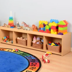 Toddler-Sized Open Storage Unit with Lip Edge | 60” Baltic Birch Shelf and Work Surface