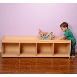 Toddler-Sized Open Storage Unit with Lip Edge | 60” Baltic Birch Shelf and Work Surface