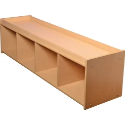 Toddler-Sized Open Storage Unit with Lip Edge | 60” Baltic Birch Shelf and Work Surface