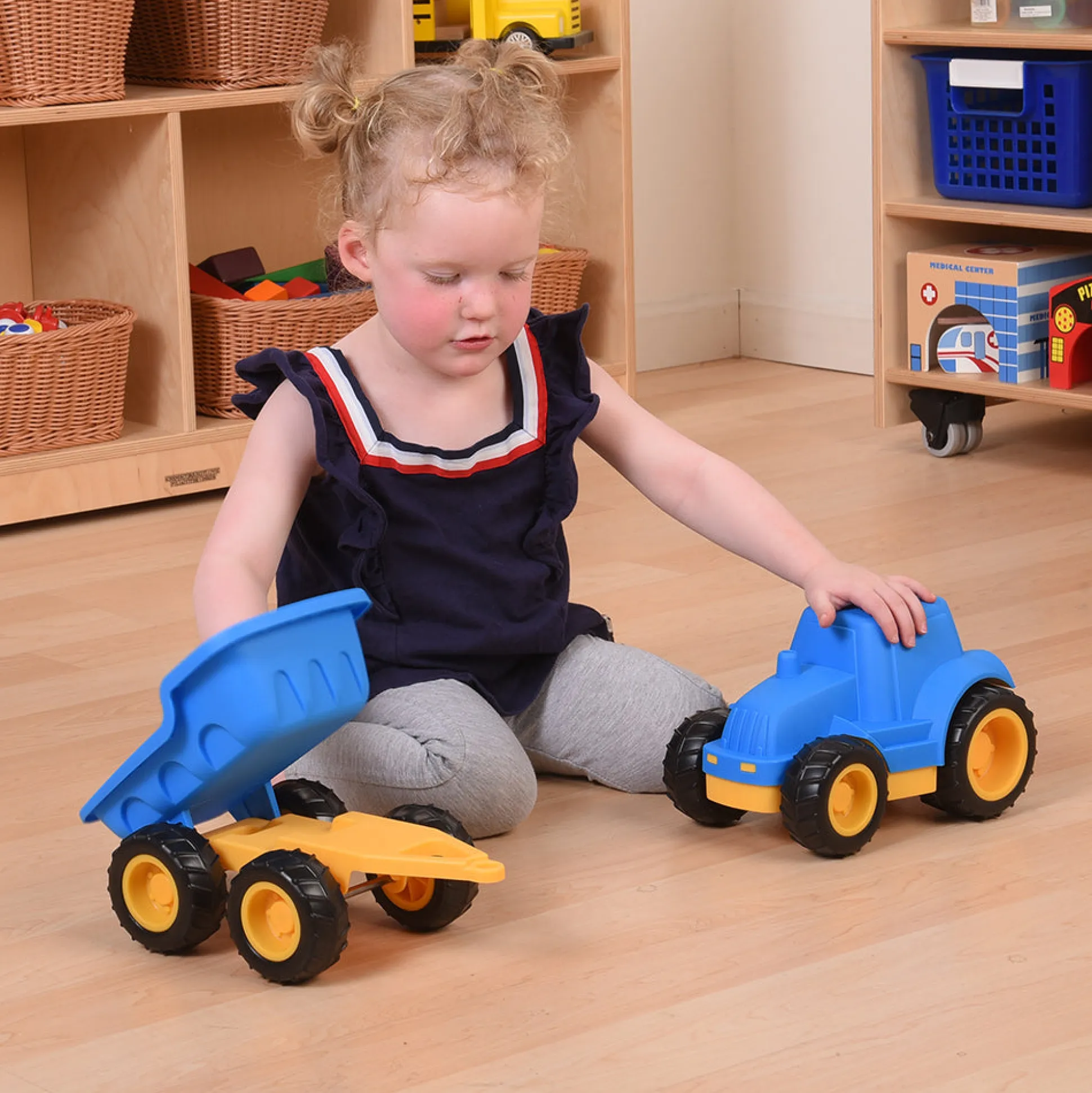 Toddler Tough Truck with Trailer | Classroom-Grade Construction Vehicle for Early Learners