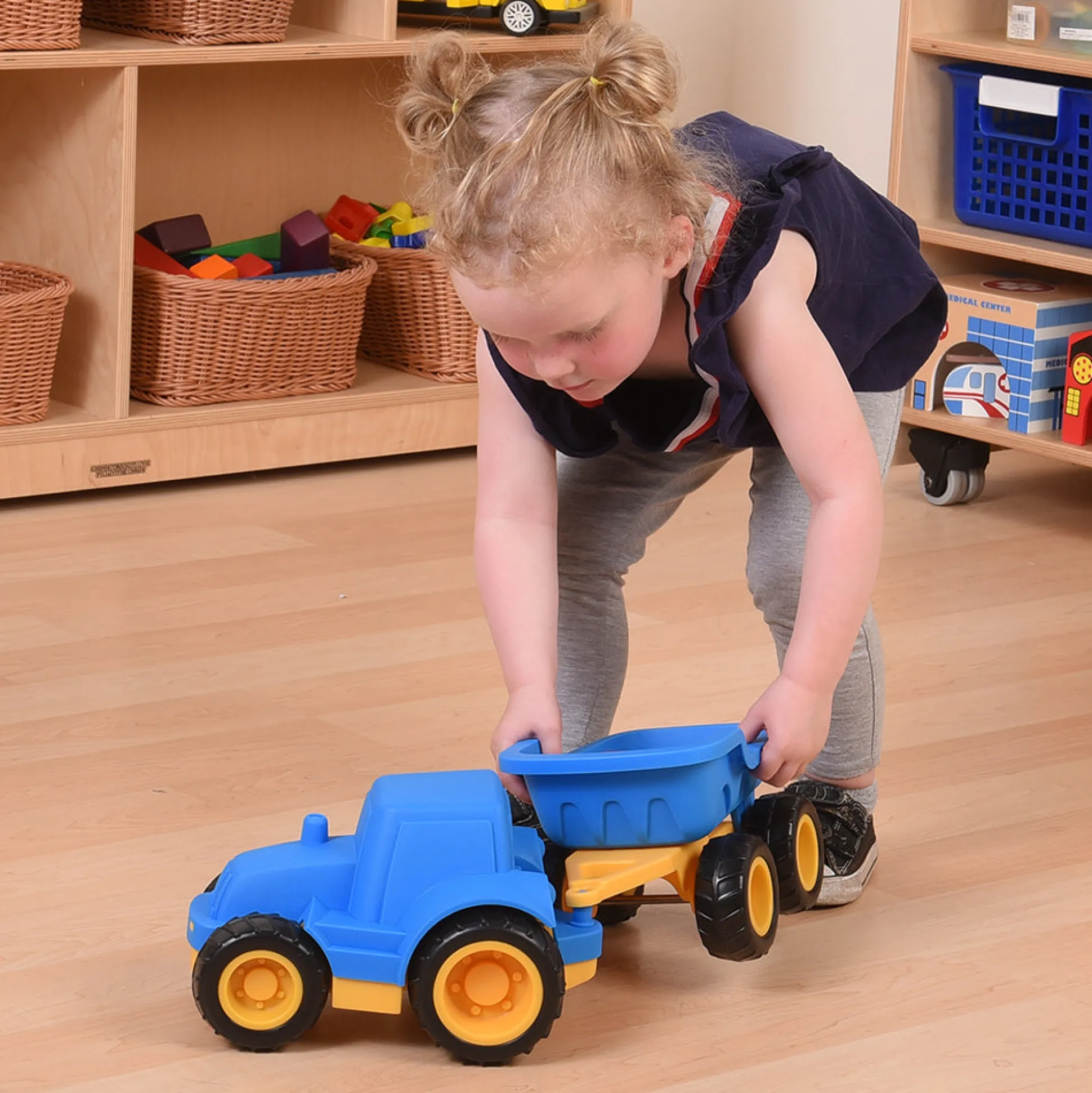 Toddler Tough Truck with Trailer | Classroom-Grade Construction Vehicle for Early Learners
