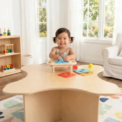 Toddler Transition Table with Durable Tuff-Gloss UV Finish | 15" H Wood Classroom Activity Table