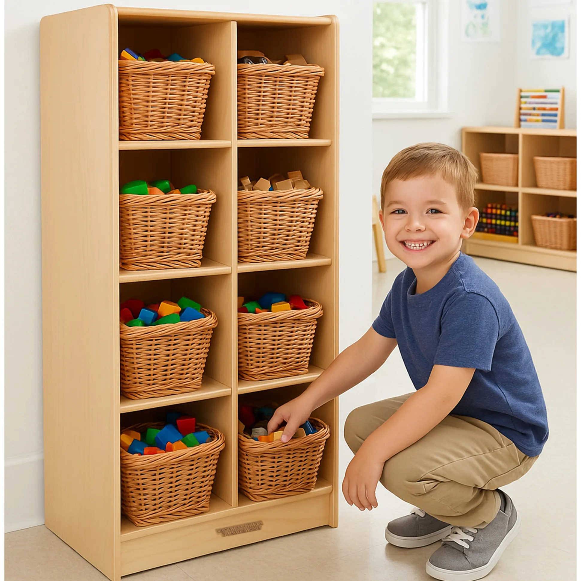 8 Tote Birch Storage Shelf | Durable Classroom Organization