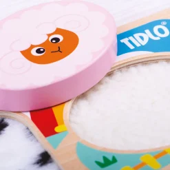 Touch and Feel Farm Puzzle | Wooden Sensory Shape Sorter with Textured Animal Pieces