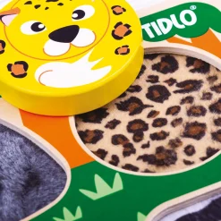 Touch and Feel Safari Puzzle | Wooden Sensory Shape Sorter with Textured Animal Pieces