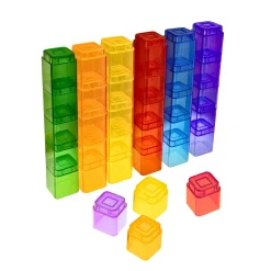 Translucent Jumbo Connecting Cubes | 36-Piece Interlocking STEM Building Set for Light Tables, Color Exploration & Early Math Development