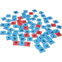 Translucent Letter Tiles | 78-Piece Light Table Alphabet Set with Red Vowels & Blue Consonants