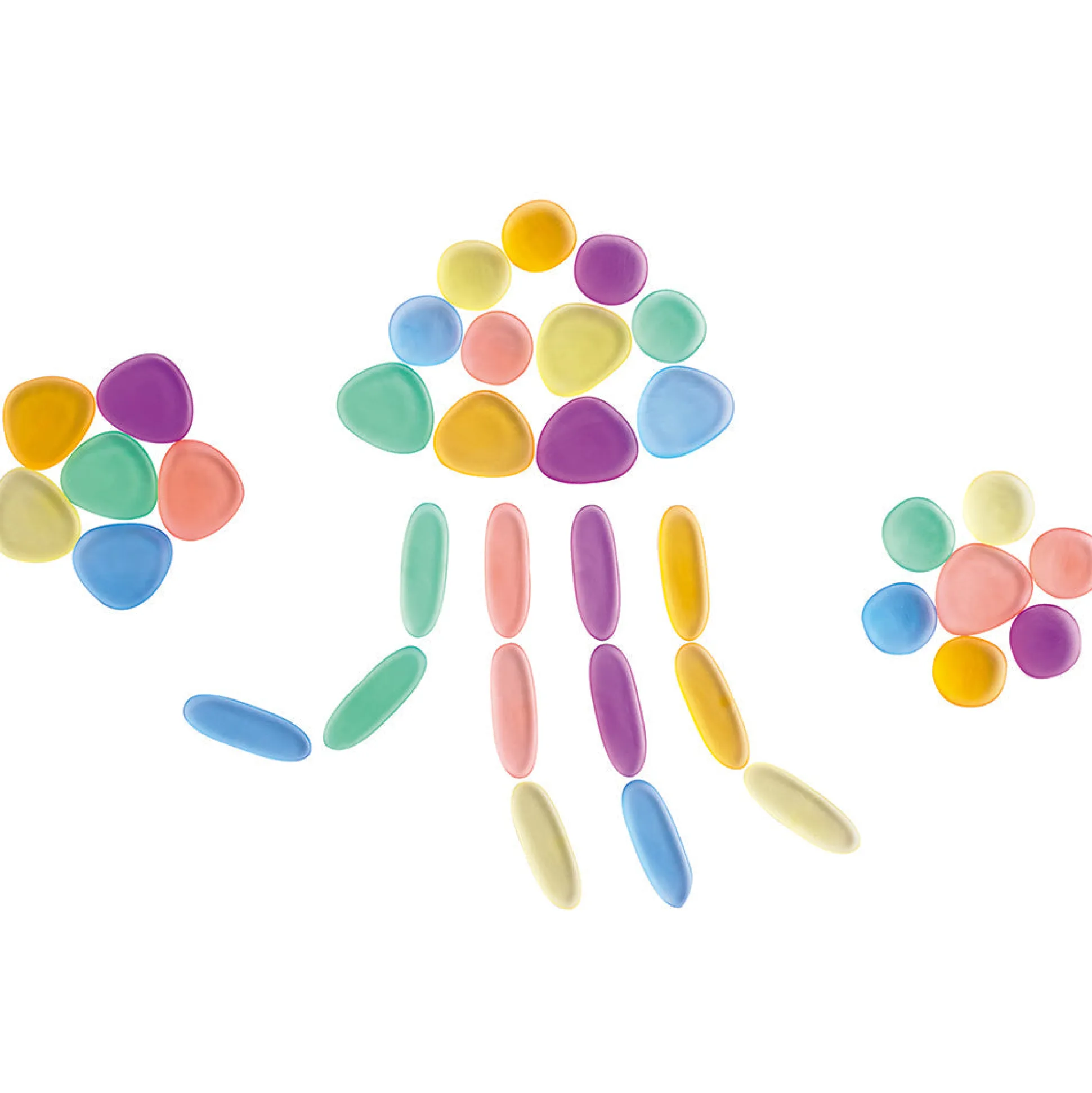Translucent Rainbow Pebbles | Stacking, Sorting, and Color 36-Piece Play Set