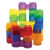 Translucent Twin Blocks | 48-Piece Interlocking Building Set for Light Table Play, Early Engineering & Fine Motor Development