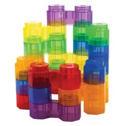 Translucent Twin Blocks | 48-Piece Interlocking Building Set for Light Table Play, Early Engineering & Fine Motor Development