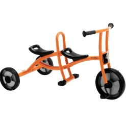 Trike-For-Two Dual Seat Playground Tricycle | Cooperative Ride-On Trike