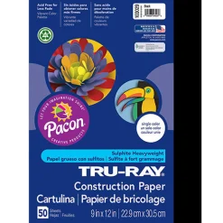Tru-Ray® Construction Paper, Black, 9" x 12" - 50 Sheets
