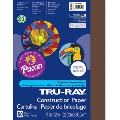 Tru-Ray® Construction Paper, Dark Brown, 9" x 12" - 50 Sheets