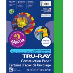 Tru-Ray® Construction Paper, Festive Green, 9" x 12" - 50 Sheets