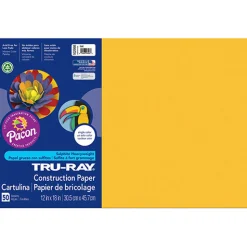 Tru-Ray® Construction Paper, Gold, 12" x 18" - 50 Sheets