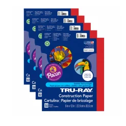 Tru-Ray Heavyweight Construction Paper - 250 Sheets - Holiday Red - 9" x 12"