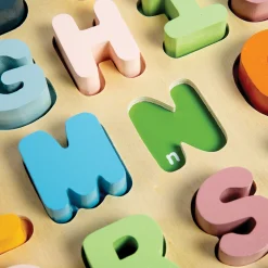 Uppercase Alphabet Wooden Puzzle | 26 Piece ABC Learning Board with Color-Matched Letters