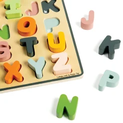 Uppercase Alphabet Wooden Puzzle | 26 Piece ABC Learning Board with Color-Matched Letters