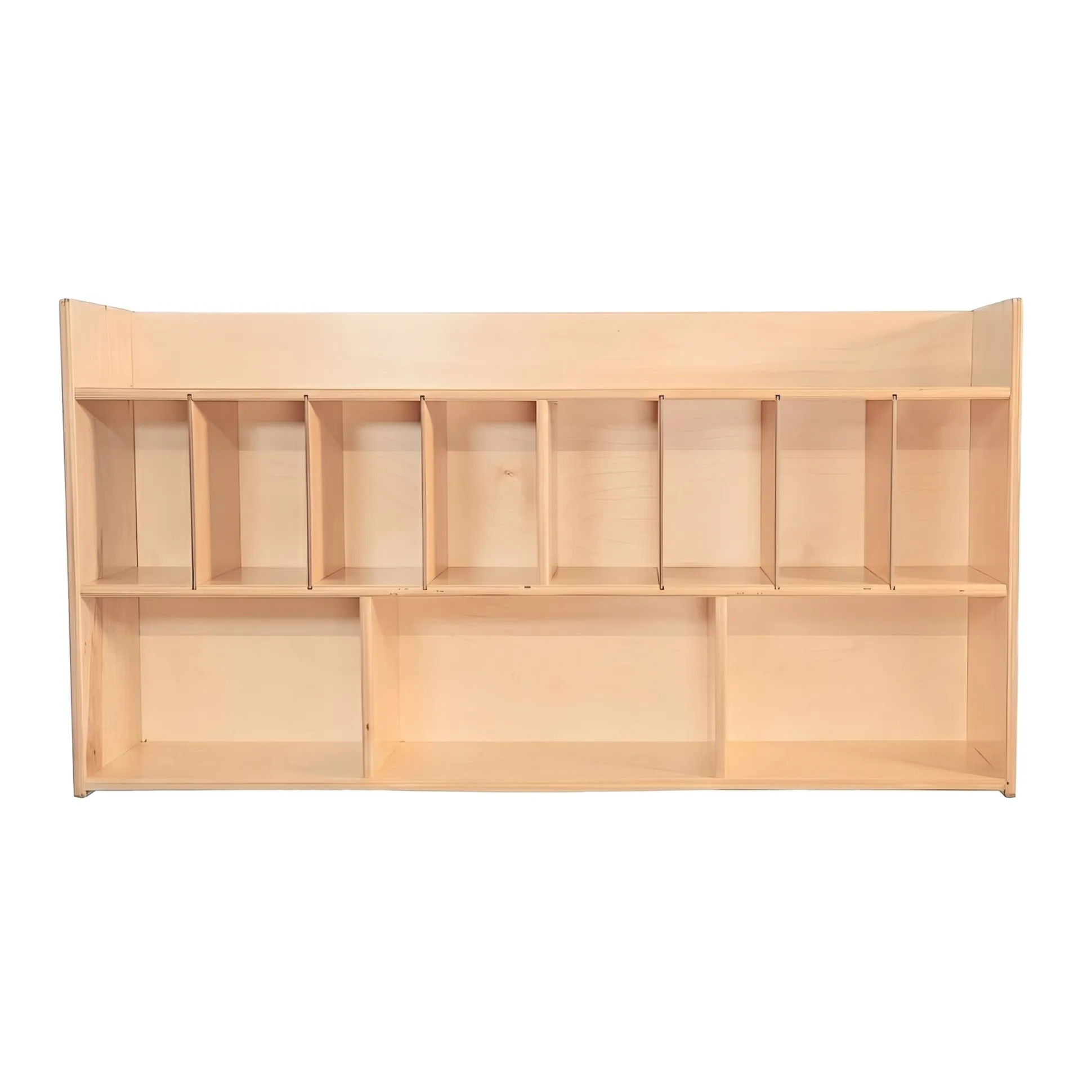 Wall Mounted Eight Cubby Diaper Cabinet | Birch Plywood Storage Organizer with Adjustable Dividers & Non-Toxic Finish