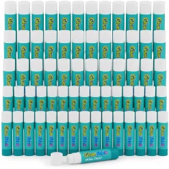 Washable Glue Stick Bundle Pack of 60 | Clear Dry, Non-Toxic School Glue Sticks with Smooth Application & Twist-Up Design