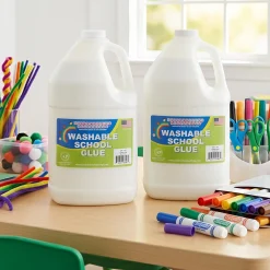 Washable White School Glue Gallon Bundle | Set of 2 Non-Toxic Craft Glue Jugs