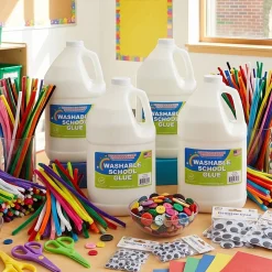 Washable White School Glue Gallon Bundle | Set of 4 Non-Toxic Craft Glue Jugs