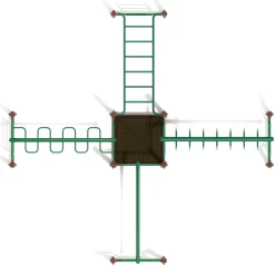 Waverly Woods Overhead Climber Playground Set | Multi-Directional Upper Body Fitness Structure for Ages 5–12