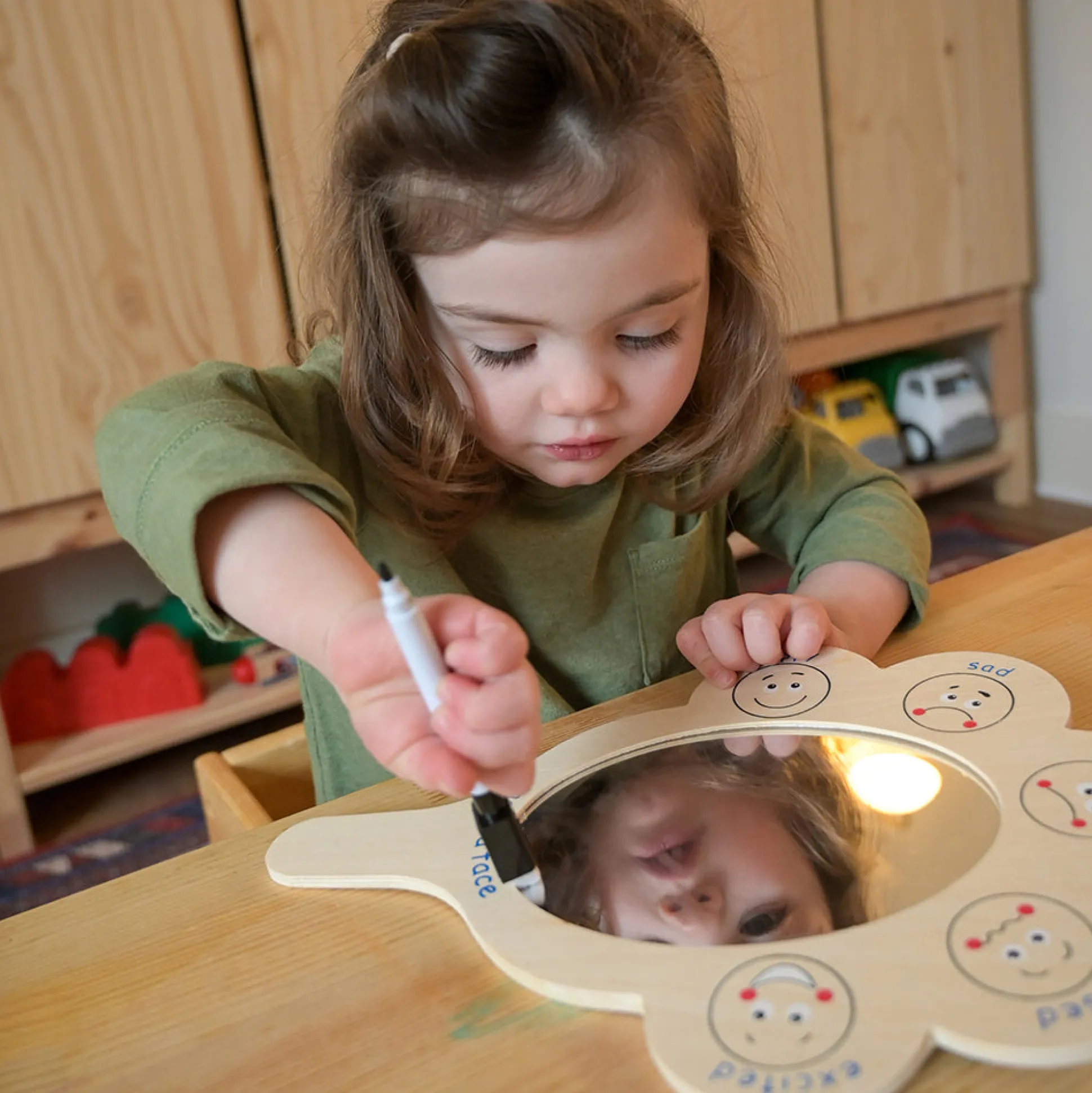 What Are You Feeling? Emotion Mirrors with Write & Wipe Surface | Set of 2