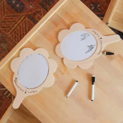 What Are You Feeling? Emotion Mirrors with Write & Wipe Surface | Set of 2