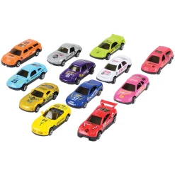 6-Wheel Car Carrier with 12 Die-Cast Vehicles – Portable Toy Transport Truck for Kids