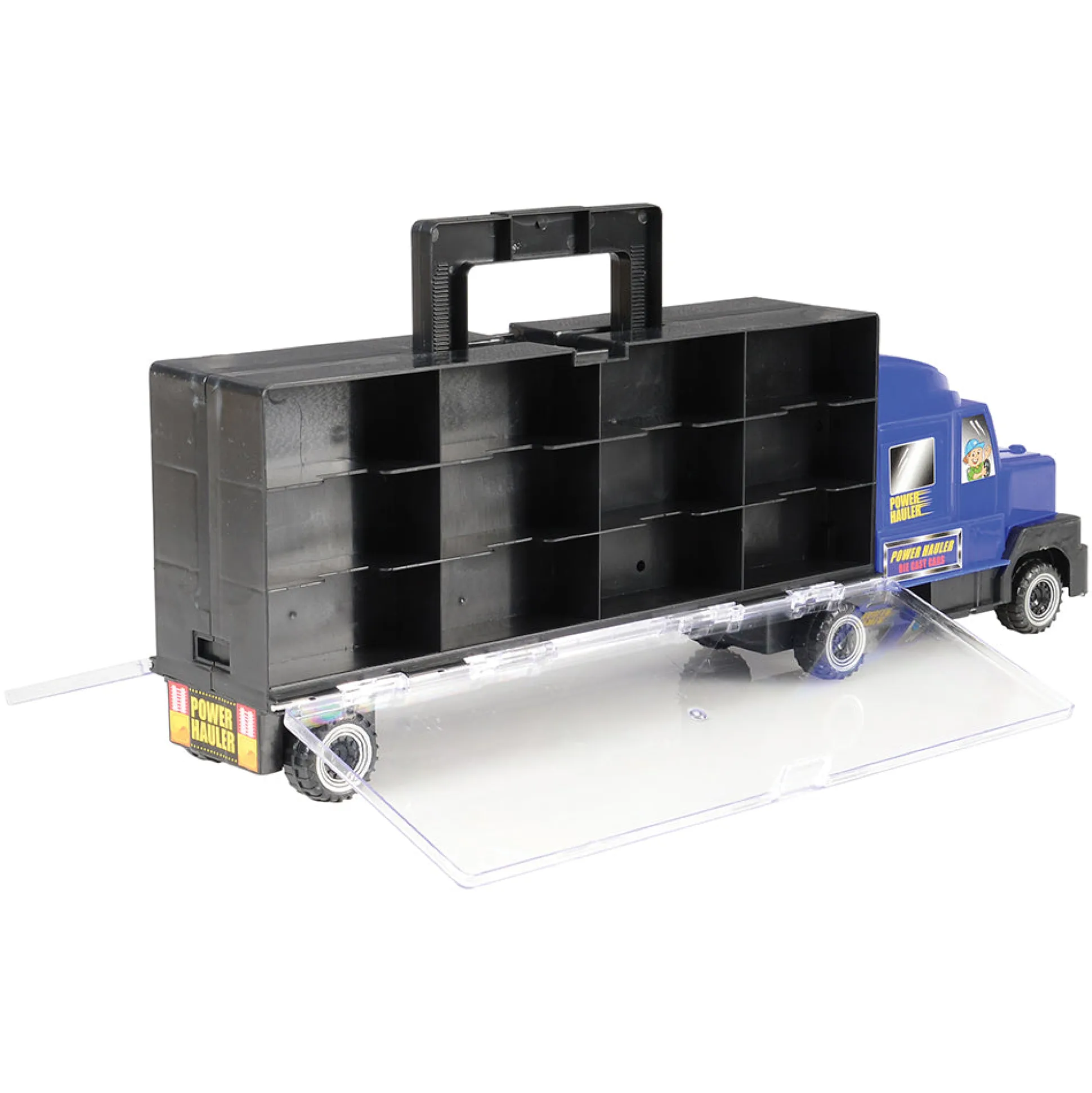 6-Wheel Car Carrier with 12 Die-Cast Vehicles – Portable Toy Transport Truck for Kids