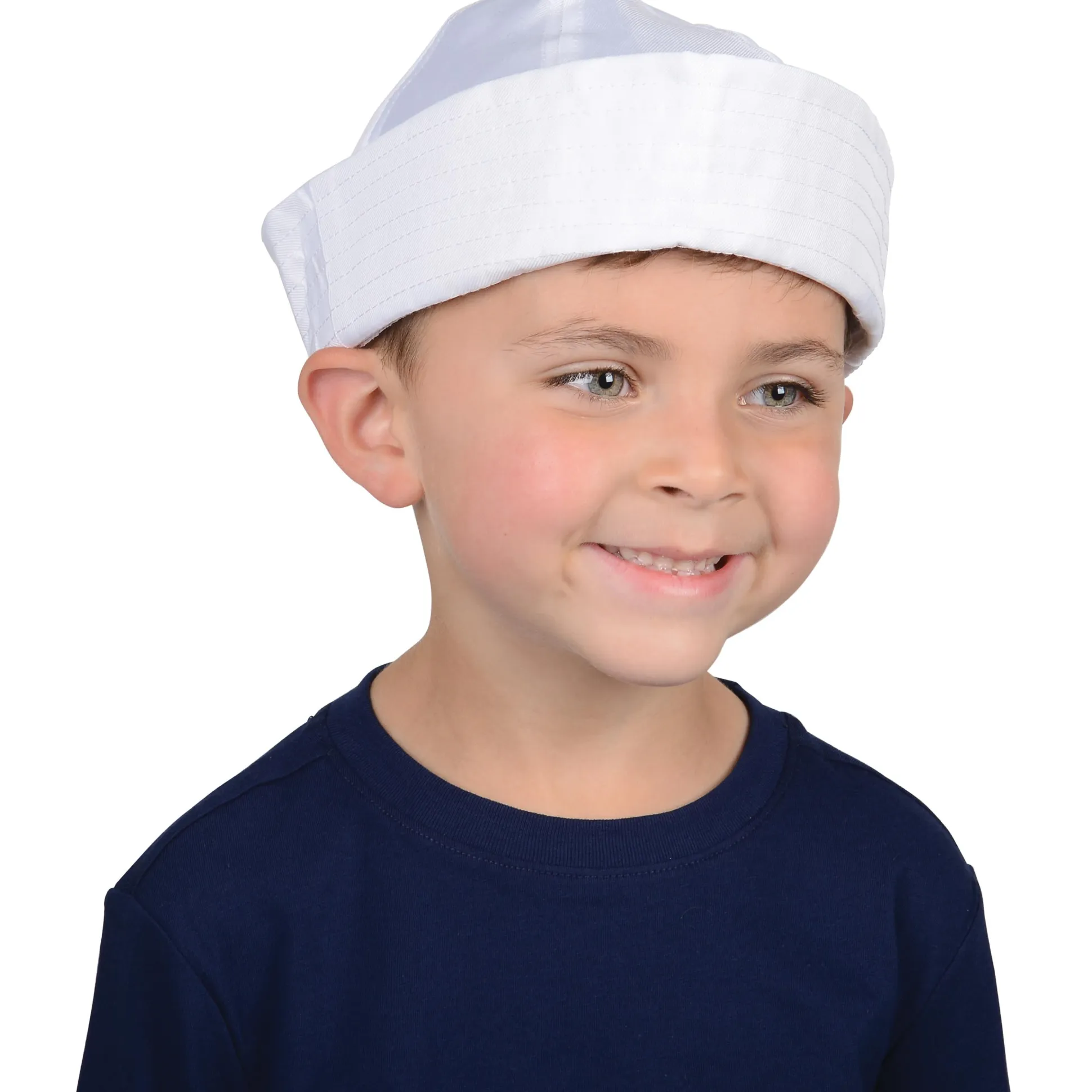 White Sailor Hat for Kids – Nautical Costume & Dress-Up Cap