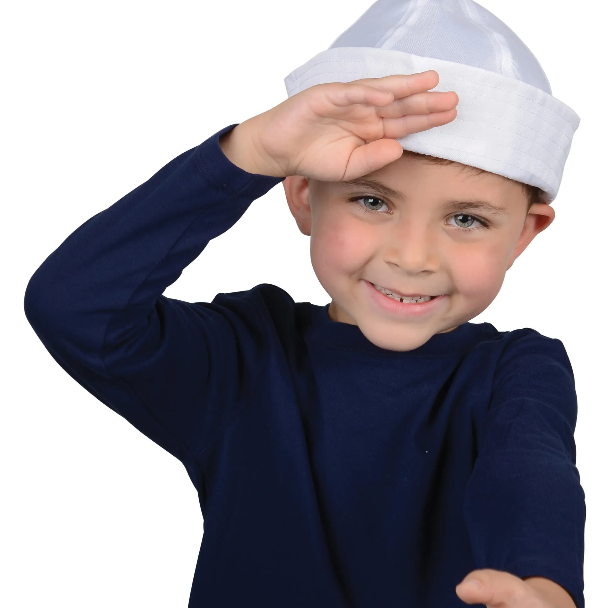 White Sailor Hat for Kids – Nautical Costume & Dress-Up Cap