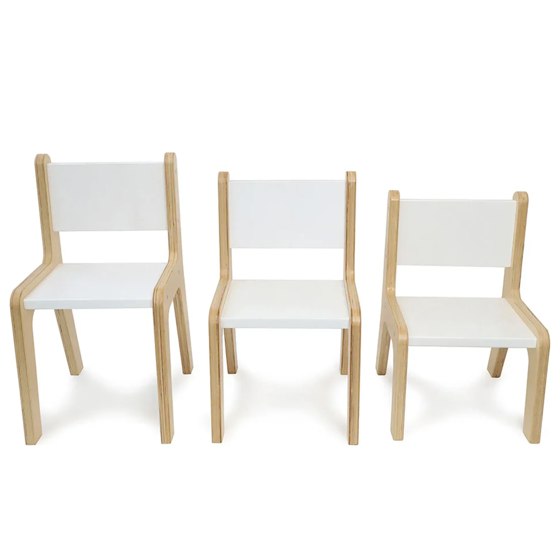 Whitney Plus 12" White Modern Birch Chair | Antimicrobial & Fully Assembled