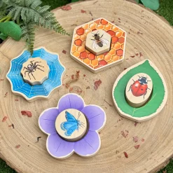 Who’s Hiding Garden Bugs Wooden Puzzle Set | Double-Sided Toddler Puzzle with Hidden Insects & Habitat Scenes