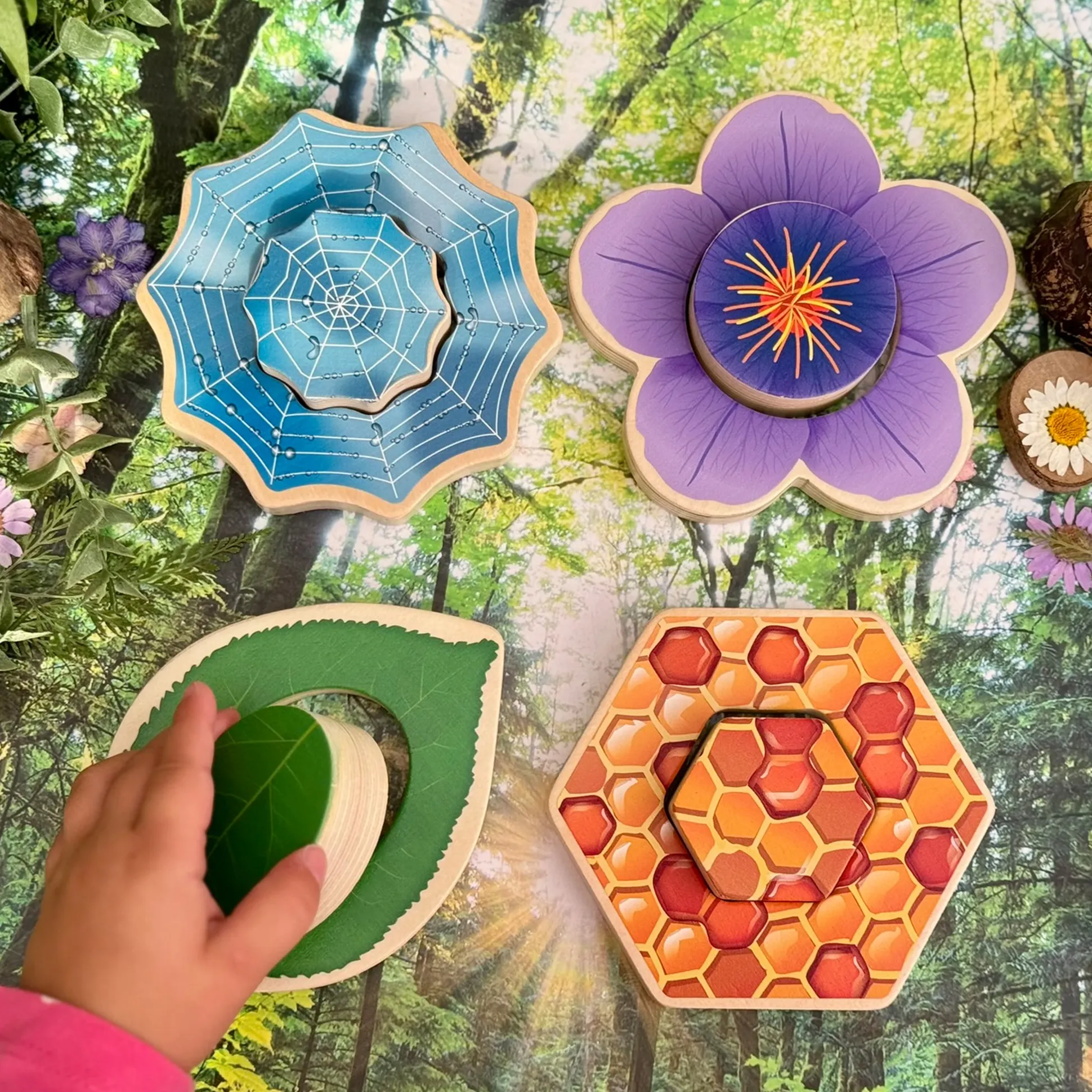 Who’s Hiding Garden Bugs Wooden Puzzle Set | Double-Sided Toddler Puzzle with Hidden Insects & Habitat Scenes