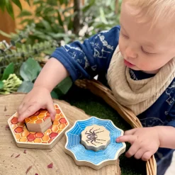 Who’s Hiding Garden Bugs Wooden Puzzle Set | Double-Sided Toddler Puzzle with Hidden Insects & Habitat Scenes