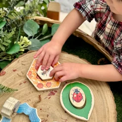 Who’s Hiding Garden Bugs Wooden Puzzle Set | Double-Sided Toddler Puzzle with Hidden Insects & Habitat Scenes