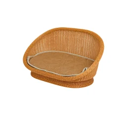 Wicker Reading Couch with Cushion | Natural Cosy Sofa Seating