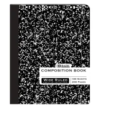 Wide Rule Composition Book, 100 Sheets, Black Marble